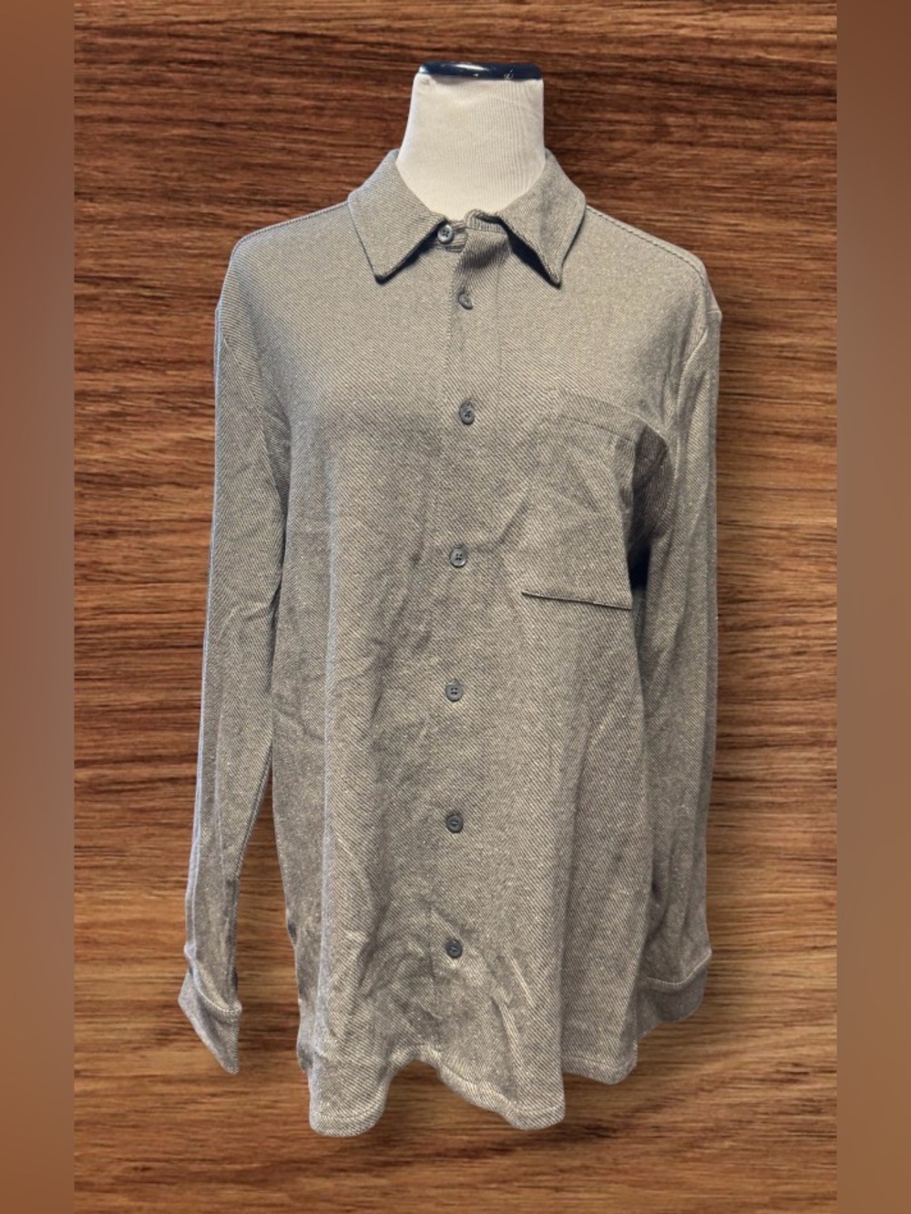 Madewell The Knit Shirt Fatigue Khaki SZ M